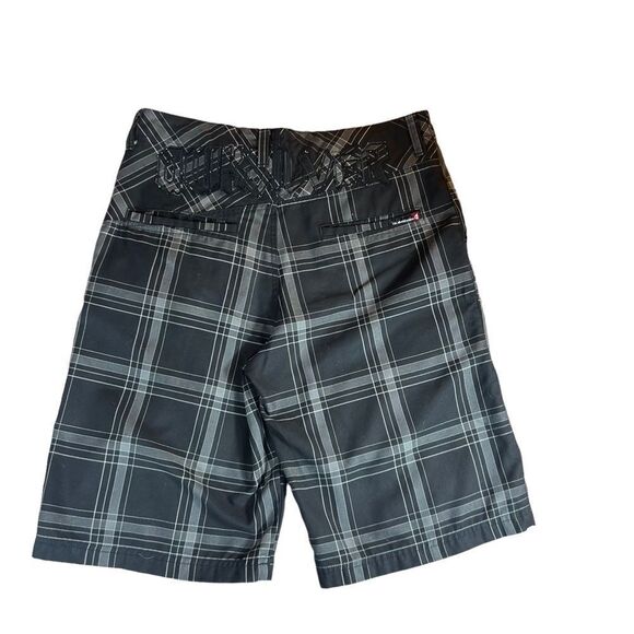 Quicksilver Plaid Print Embroidered Logo Bermuda Shorts Size 32 - Picture 1 of 12